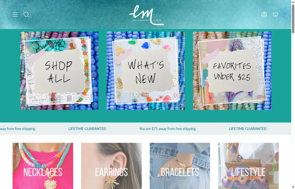 Erin McDermott Jewelry homepage, a Charlotte operator-led brand we admire (not a Digital Heroes client)
