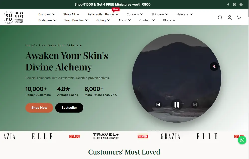 SUYU India homepage, a Hyderabad operator-led brand we admire (not a Digital Heroes client)