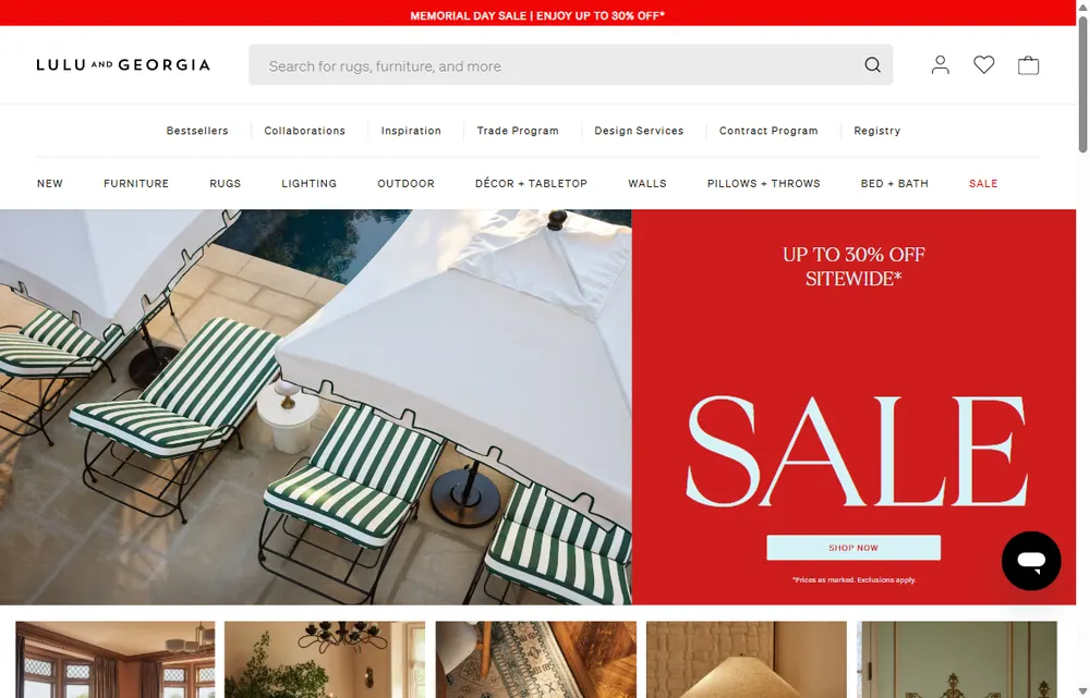 Lulu and Georgia homepage, a Los Angeles operator-led brand we admire (not a Digital Heroes client)