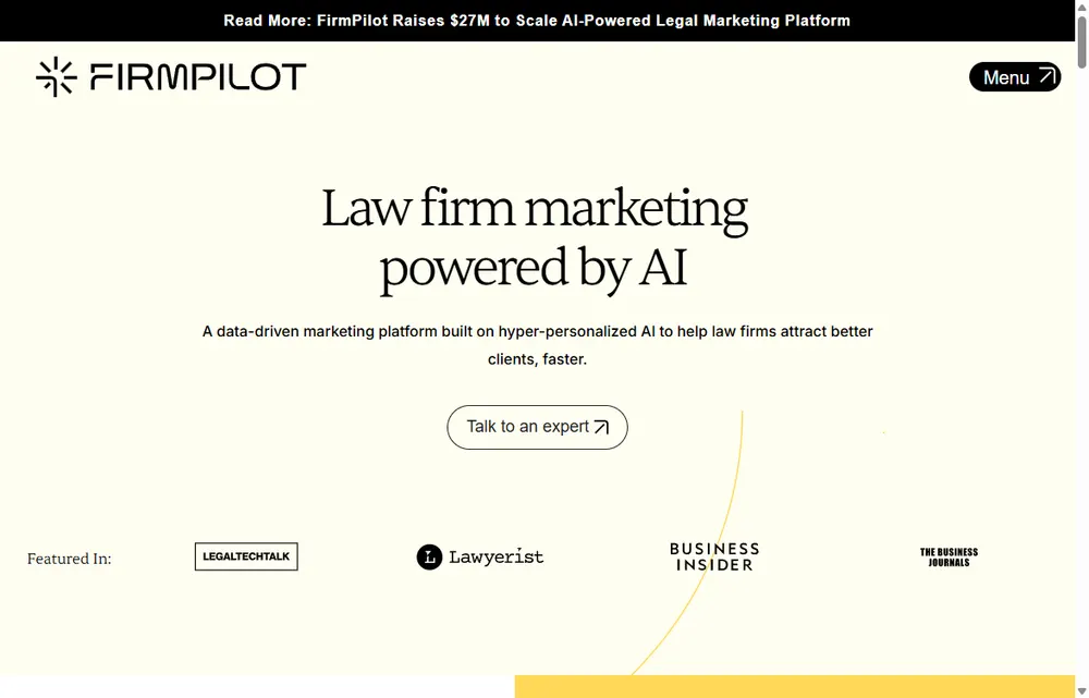 FirmPilot homepage, a Miami operator-led brand we admire (not a Digital Heroes client)