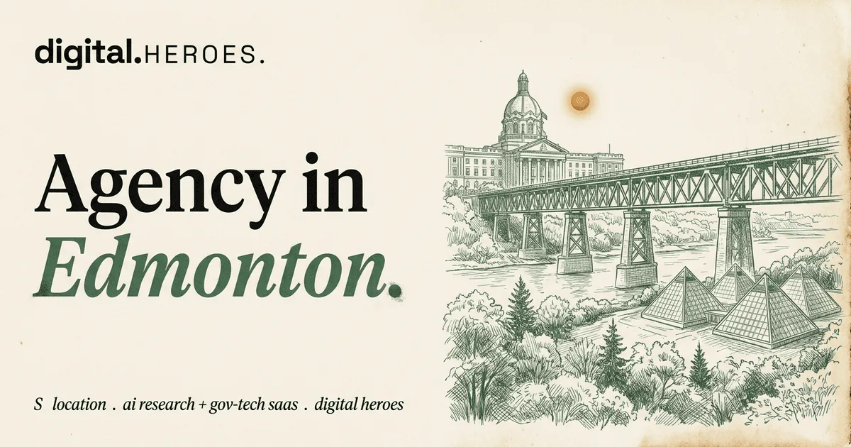 High Level Bridge and North Saskatchewan River valley below the Alberta Legislature dome — Digital Heroes Shopify development for Edmonton clients