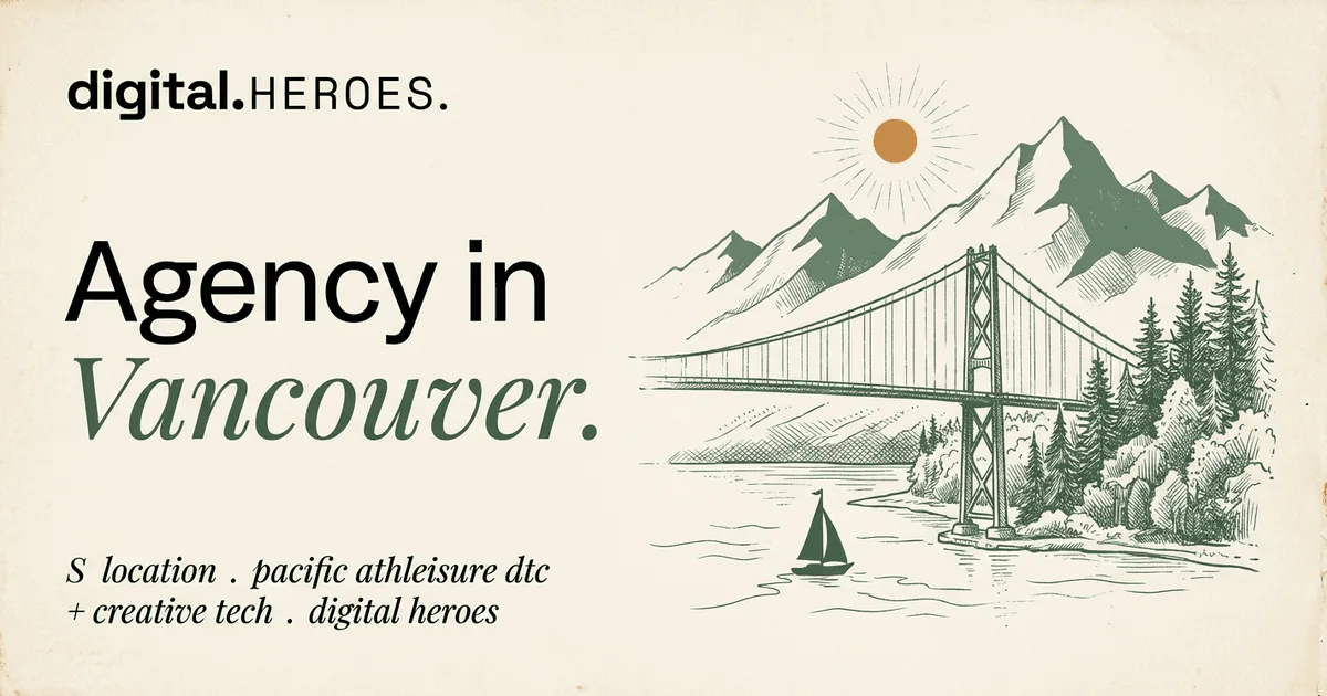 Lions Gate Bridge silhouette and Coast Mountains over Stanley Park and the harbour — Digital Heroes Shopify development for Vancouver clients